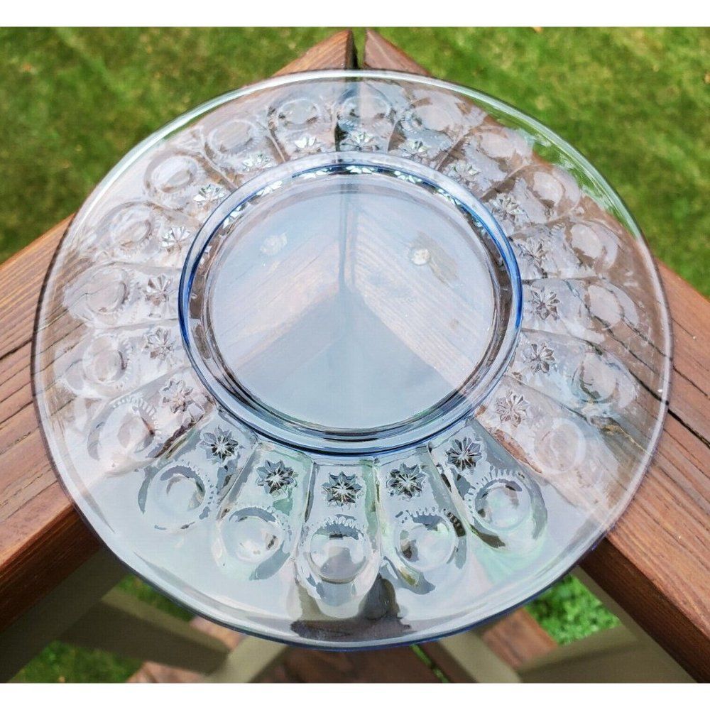Fenton Priscilla Light Blue Glass Plate Vintage Glassware Dessert Lunch Plate - Picture 8 of 12
